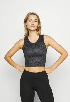 Budget 🤩 Hunkemöller LEOPARD PRINTED BRA - Light Support Sports Bra - Black 🎉