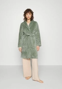 Best Sale 🤩 Hunkemöller ROBE SHORT EMBOSSED - 👗 Dressing Gown - Green 😉