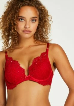 Buy 👍 Hunkemöller VORGEFORMTER PUSH-UP-BÜGEL-BH PAULINE - Push-up Bra - Red ⌛