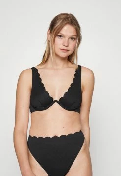 Cheap ✔️ Hunkemöller SCALLOP UP - 👙 Bikini Top - Black 🥰