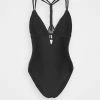 Cheap 👏 Hunkemöller MACRAME - 🩱 Swimsuit - Black ✔️