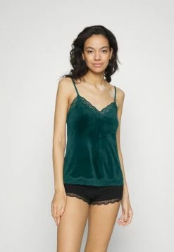 Best deal ✨ Hunkemöller CAMI VELOURS SCALLOP LACE - Undershirt - Deep Teal 🤩