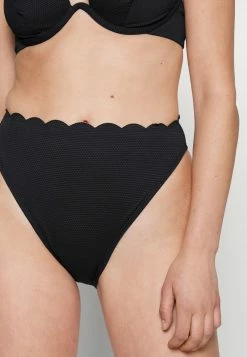 Best Pirce 😀 Hunkemöller SCALLOP HIGH LEG - 👙 Bikini Bottoms - Black ✔️ -Hunkemöller Sales Store e48eb5004bb74419bcc6132bce08fa3b