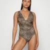 Budget 🎉 Hunkemöller LEOPARD PLUNGE - 🩱 Swimsuit - Taupe 😍